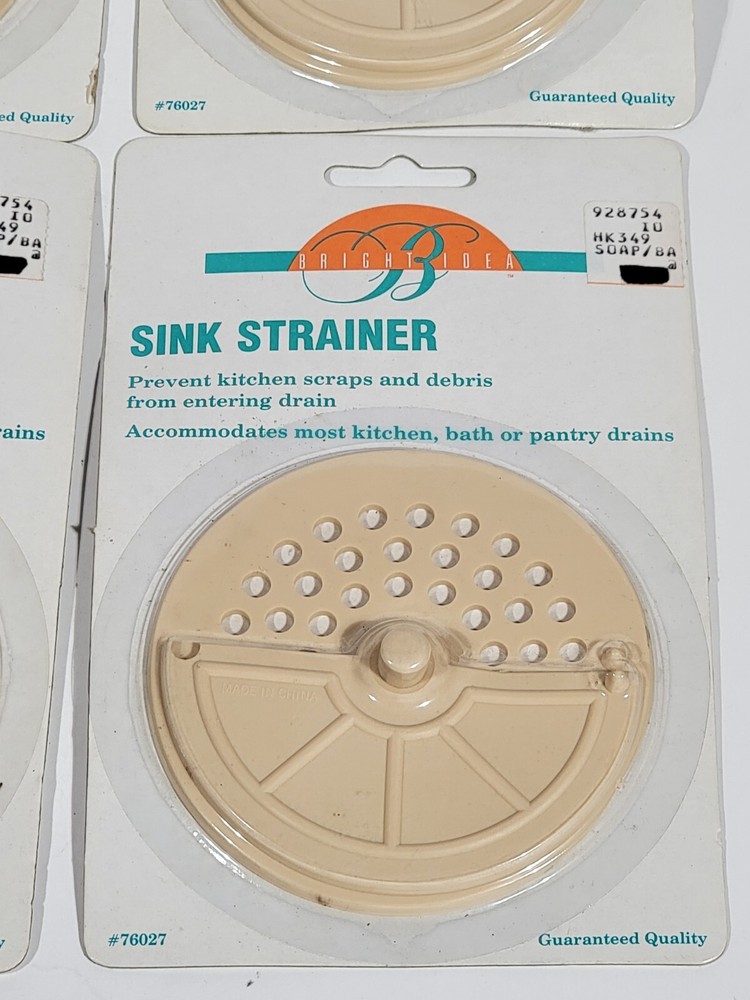 4 Bright Idea Kitchen Sink Stopper - Tan Plastic Sink Plug Drain Stopper