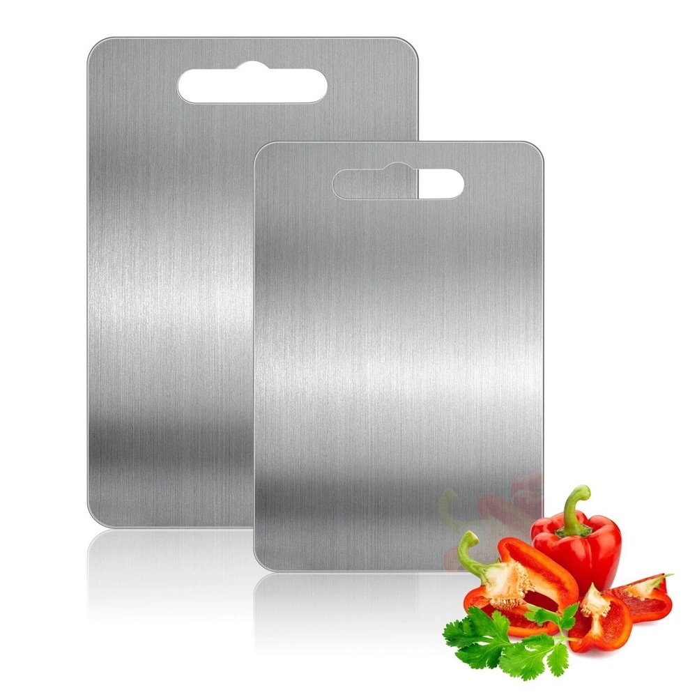 Titanium Coating Cutting Board Double-Sided Kitchen Tool Camping Size M / L