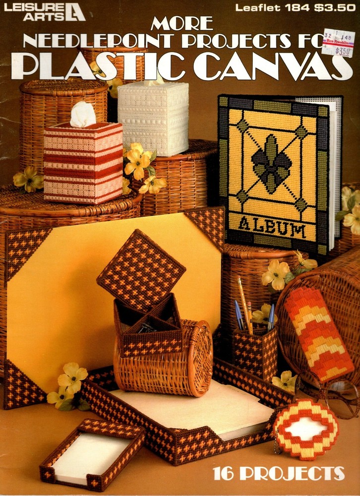 Leisure Arts 184 MORE NEEDLEPOINT PROJECTS FOR Plastic Canvas Pattern Leaflet