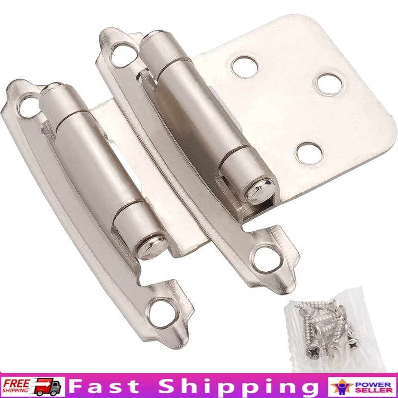 Self Closing Cabinet Hinges Brushed Nickel 50 Pcs Flush Mount Kitchen Hardware