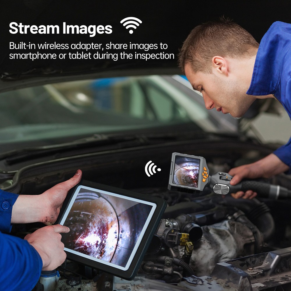 Articulating Borescope Two-Way Articulation Head 5" Endoscope Inspection Camera