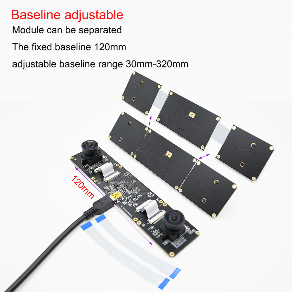 1080P USB Camera Module Dual Lens 2MP Synchronous Same Frame,Baseline Adjustable