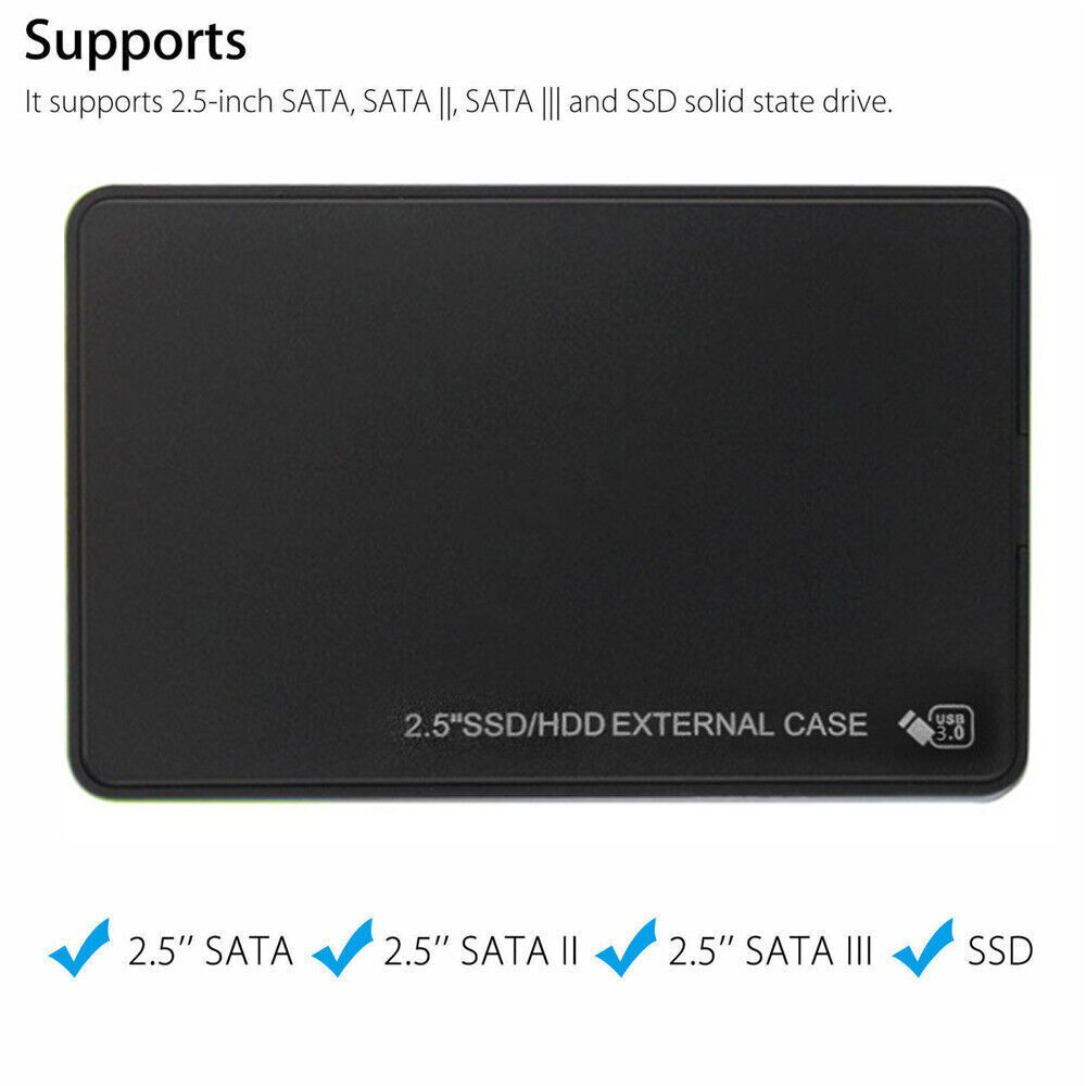 USB 3.0 SATA Hard Drive Disk HDD SSD Enclosure External Laptop Case - ONLY Case