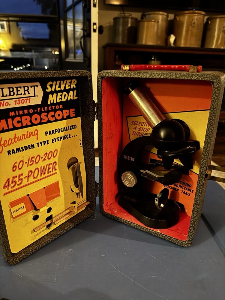 Vintage 1950’s Gilbert Microscope & Lab Set