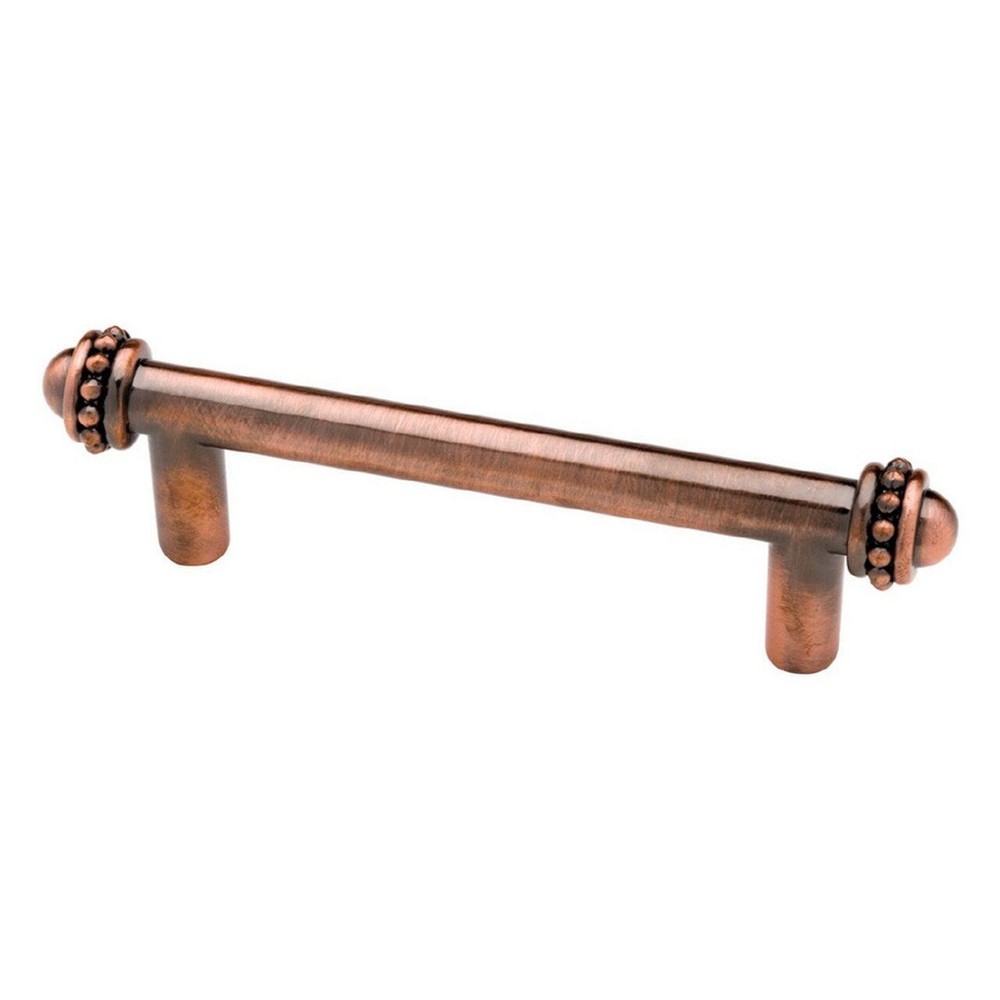 3" Beaded Pull Satin Red Copper Antique