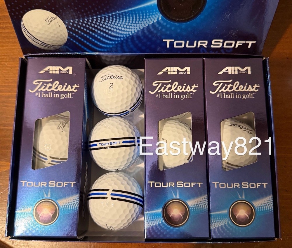 Titleist TOUR SOFT One Dozen Golf Balls Featuring AIM Technology - NEW