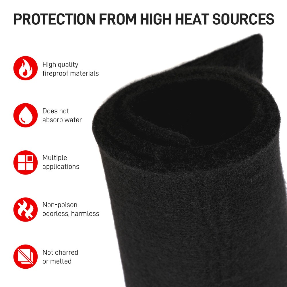 Under Grill Mats Foldable Fireproof Deck Patio Protector Mat High-temperature Re