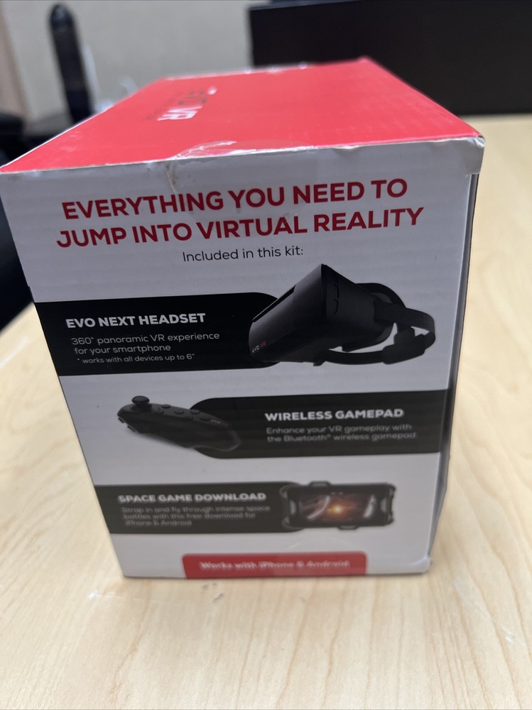 EVO VR Virtual Reality Smartphone VR Headset Starter Kit Bluetooth 360 Degree