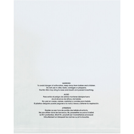 100-Pack 16 x 16 Inch 2 Mil Clear Poly Bags with Suffocation Warning