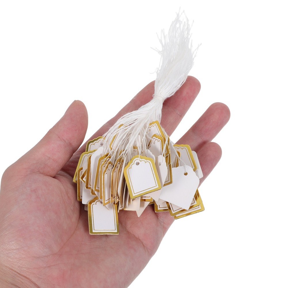 500 PCS Sector Price Tag Stocking Tags Present with String Merchandise