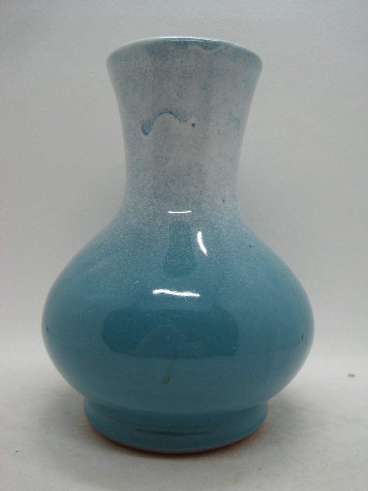Henry P Blue Drip Glaze Ceramic Vase Signed