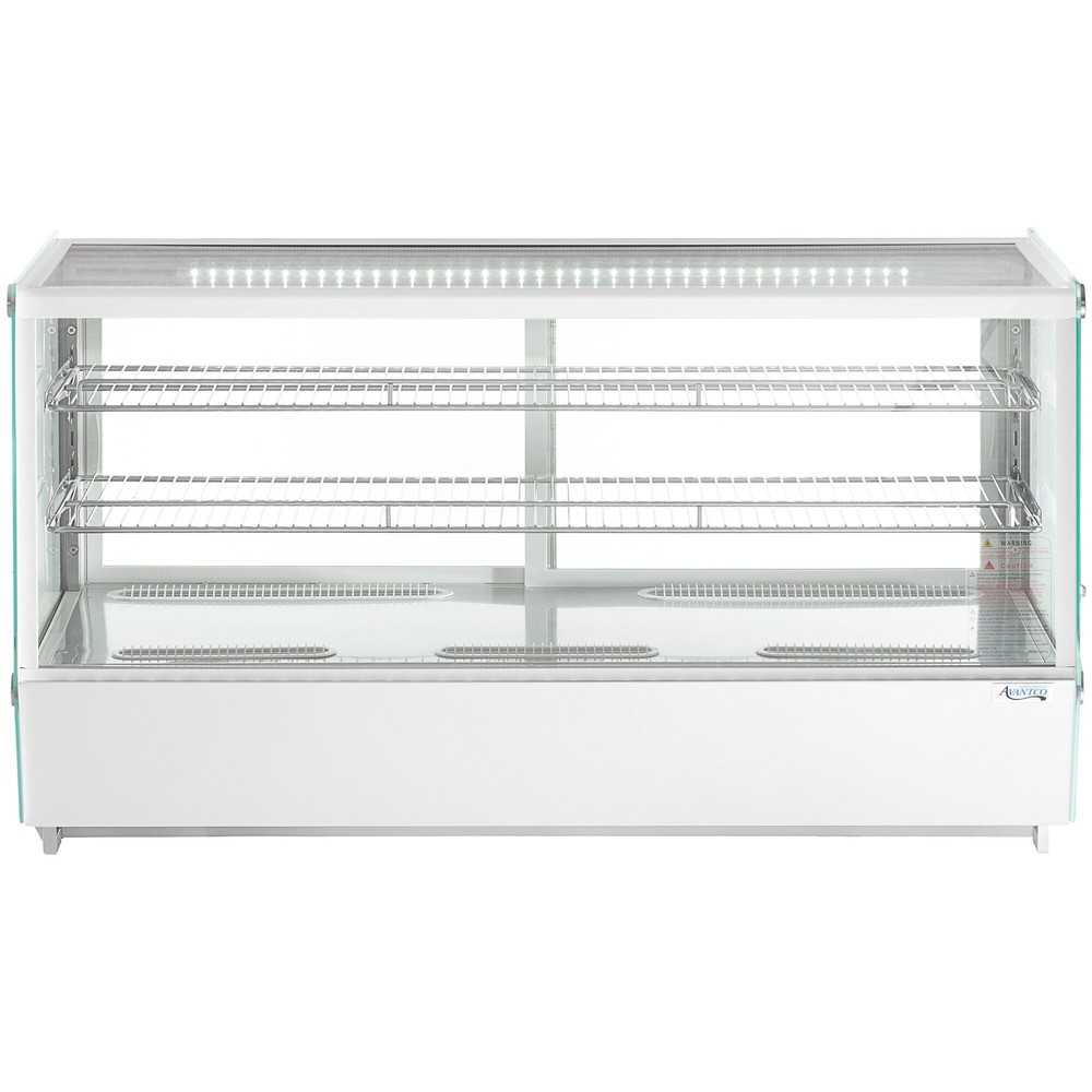 48" White Refrigerated Square Countertop Bakery Display Case with LED Lighting