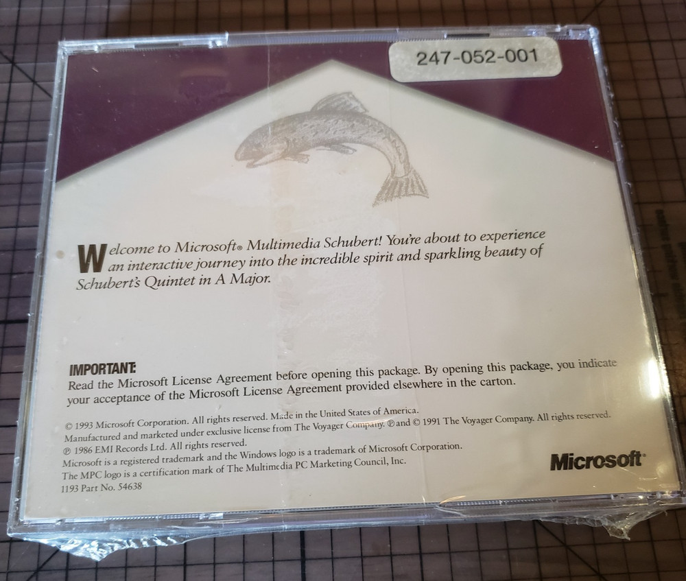 Microsoft Multimedia Schubert CD ROM