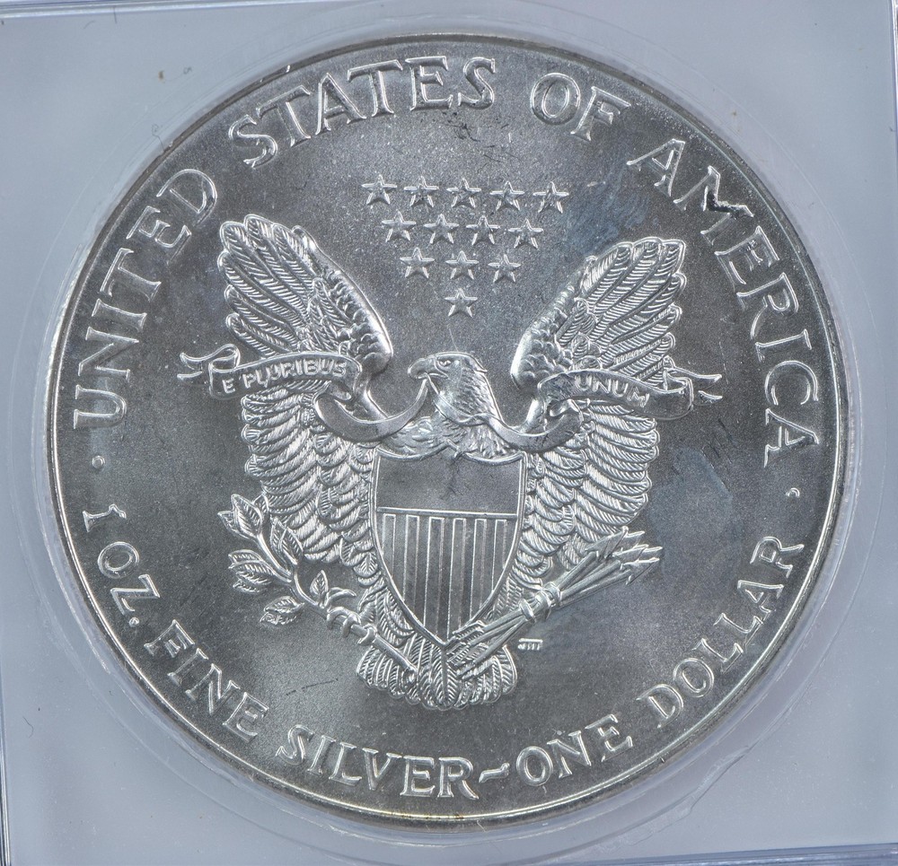 2000 American Silver Eagle Mint Error Struck Thru Authentic ICG