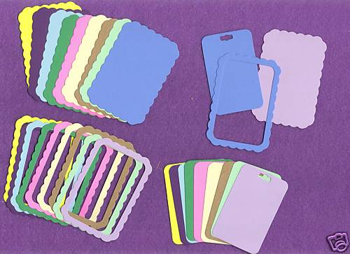 TAG SCALLOP  rectangle frame die cuts scrapbook cards