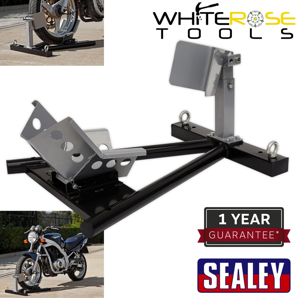 Sealey Motorcycle Front Wheel Chock Heavy-Duty Freestanding Fixed Workshop