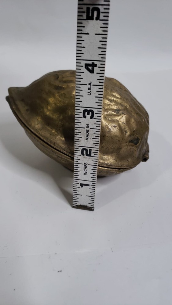 Vintage Brass Nutcracker Walnut Shaped Heavy Hinged Decorative Solid Brass