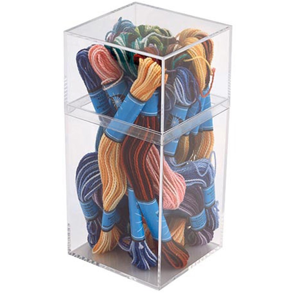 Pioneer Plastics 036C Clear Tall Rectangular Plastic Container, 2.75" W x 2.6...
