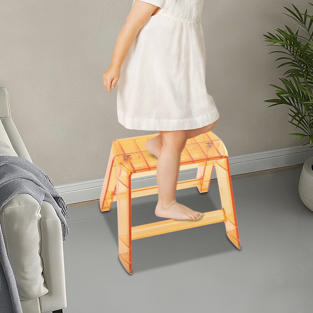Modern 2 Steps Protable Step Ladder Step Stool Clear Stool for Indoor Outdoor