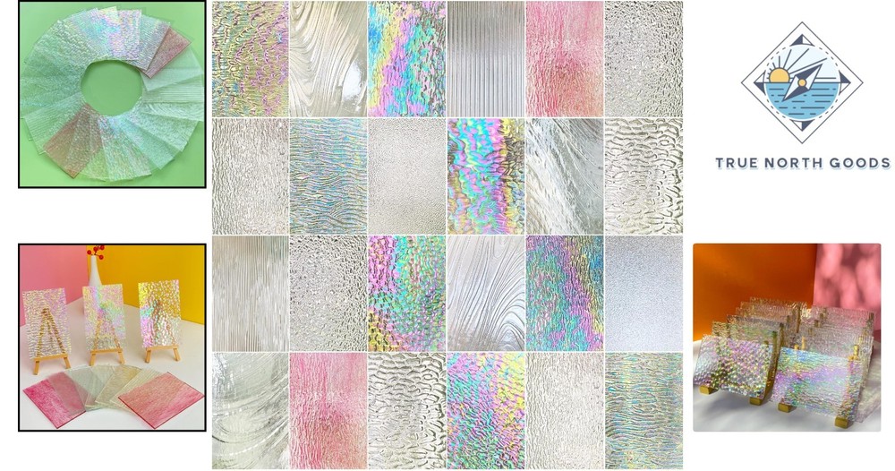 Clear Textured Stained Glass Sheets Variety Pack for Creative Projects