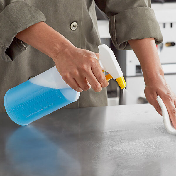 Lavex 32 oz. Plastic Bottle / Sprayer - 3/Pack (select color below)