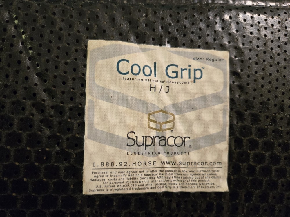 Supracor Cool Grip Hunter/Jumper Partial Pad, Regular size, Black