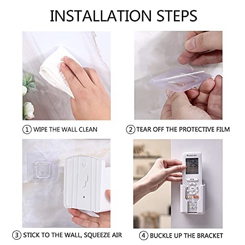 2 Pcs Wall Mount Remote Control Holder Media Player Controller Holder, Small