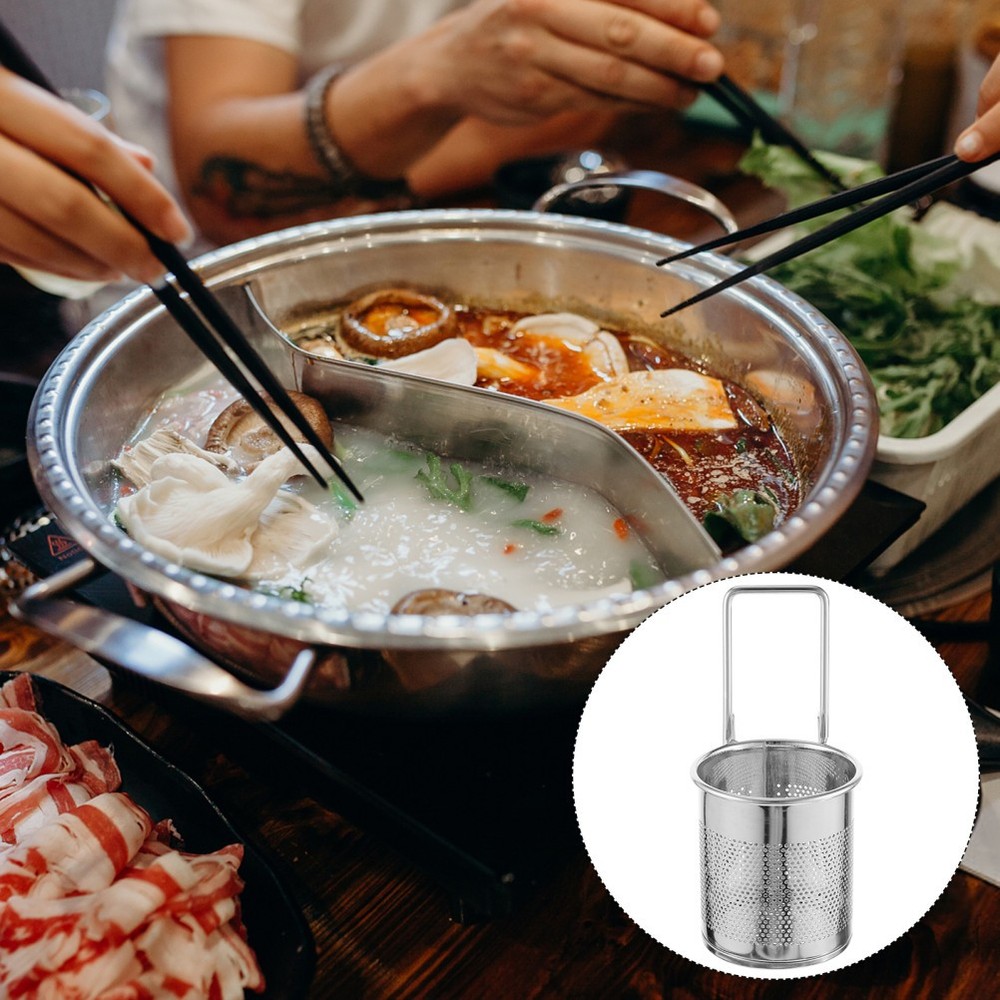 2 Pack Hot Pot Basket Strainer Clip Kitchen with Handle for Boiling