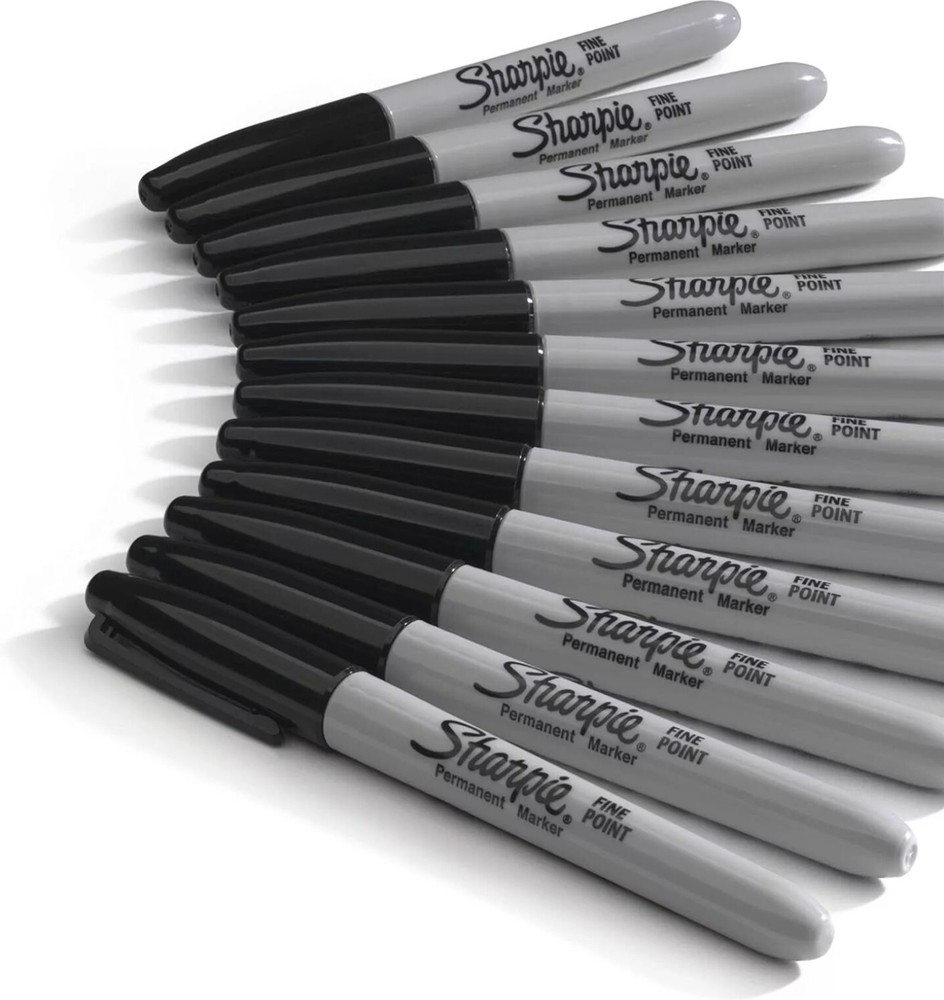 Sharpie Non-Retractable Permanent Markers, Fine Point, Black 36 Count