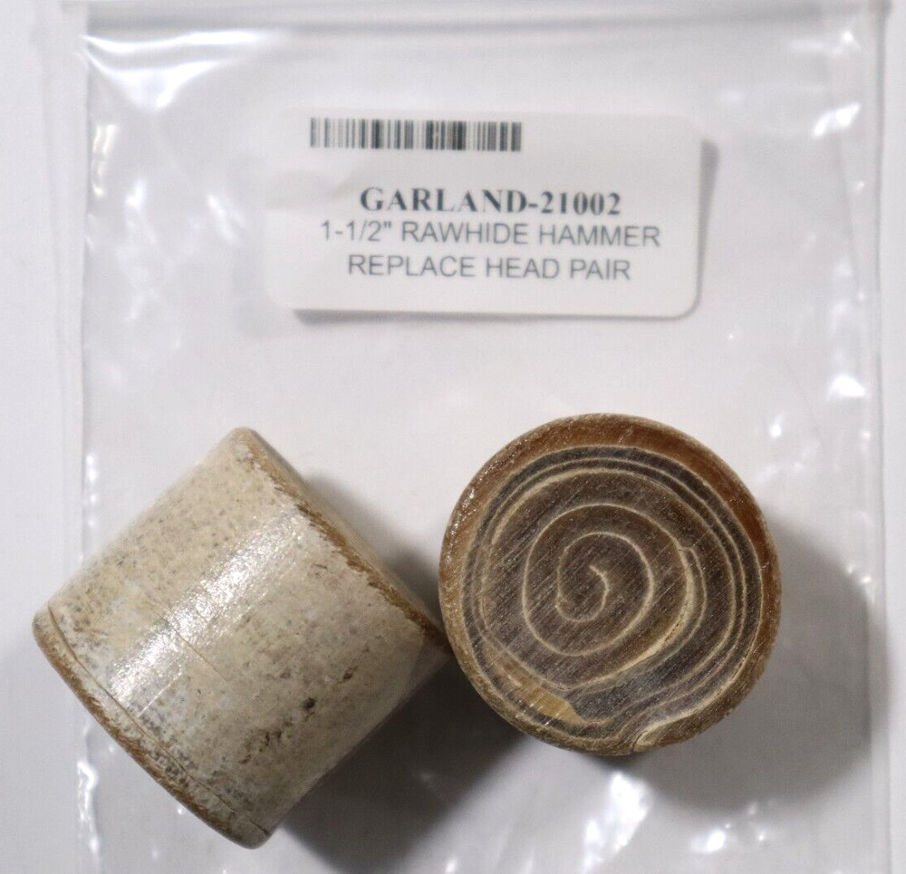 2pc SET, GARLAND, #2 RAWHIDE, 1-1/2" HAMMER FACES, MEDIUM SOFT, #21002 E320