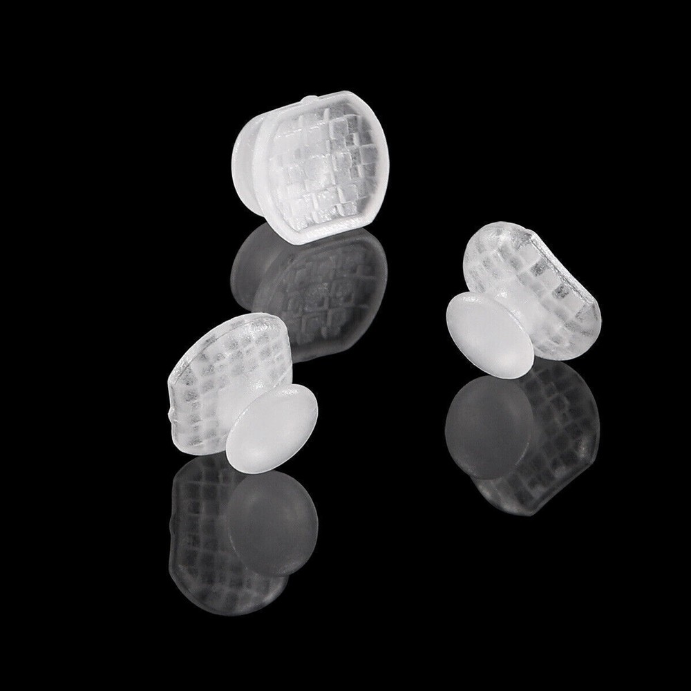 Dental Orthodontic Ceramic Transparent Lingual Button Rectangular Mesh Base