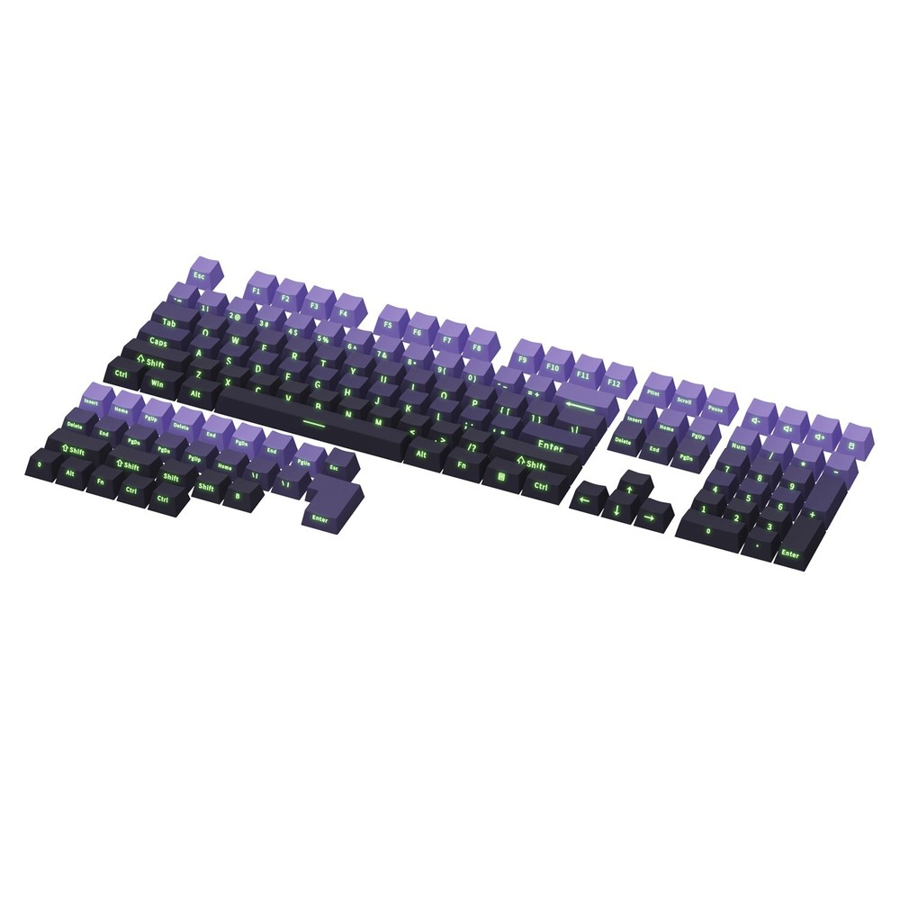 Side Print Keycaps,keycap characters light-transmitting,Custom Keycap Set purple