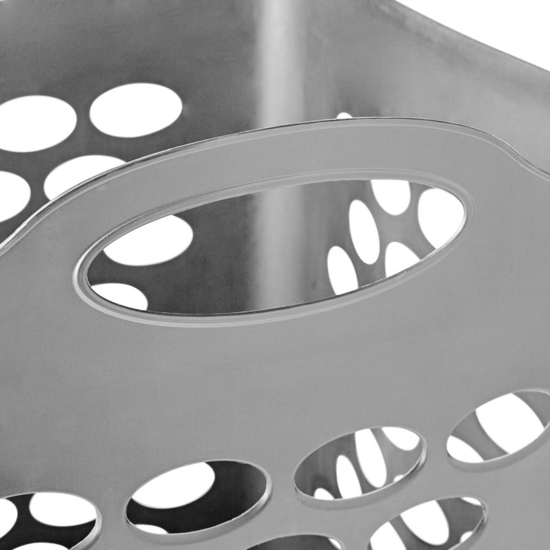 Flexible Square Laundry Hamper W/ Handles Breathable Lightweight Storage Silver