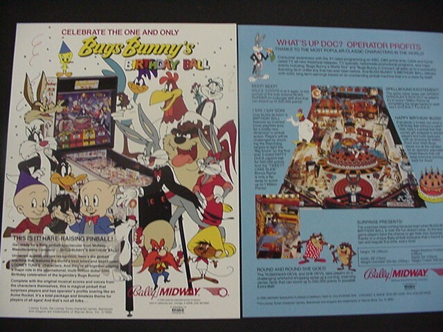 Bugs Bunny Bally Pinball Flyer / Original Brochure
