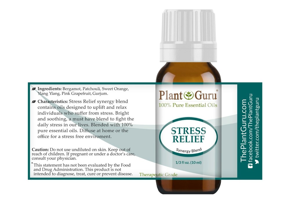 Essential Oil Diffuser Necklace Locket Aromatherapy Set With Stress Relief Blend