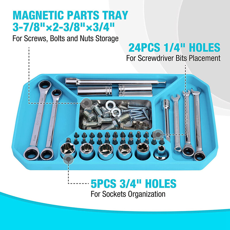 DURATECH 2PIECE Silicone Tool Tray Non-Slip Flexible Tool Organizer Tool Storage