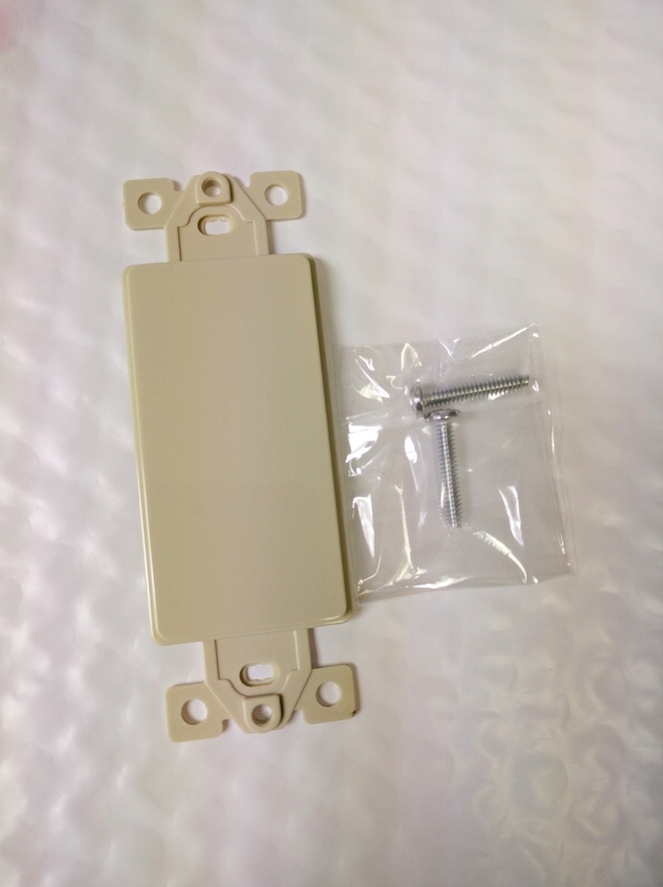 1-Gang BLANK Ivory Decorator Insert for Decora Wall Plate Dead Front
