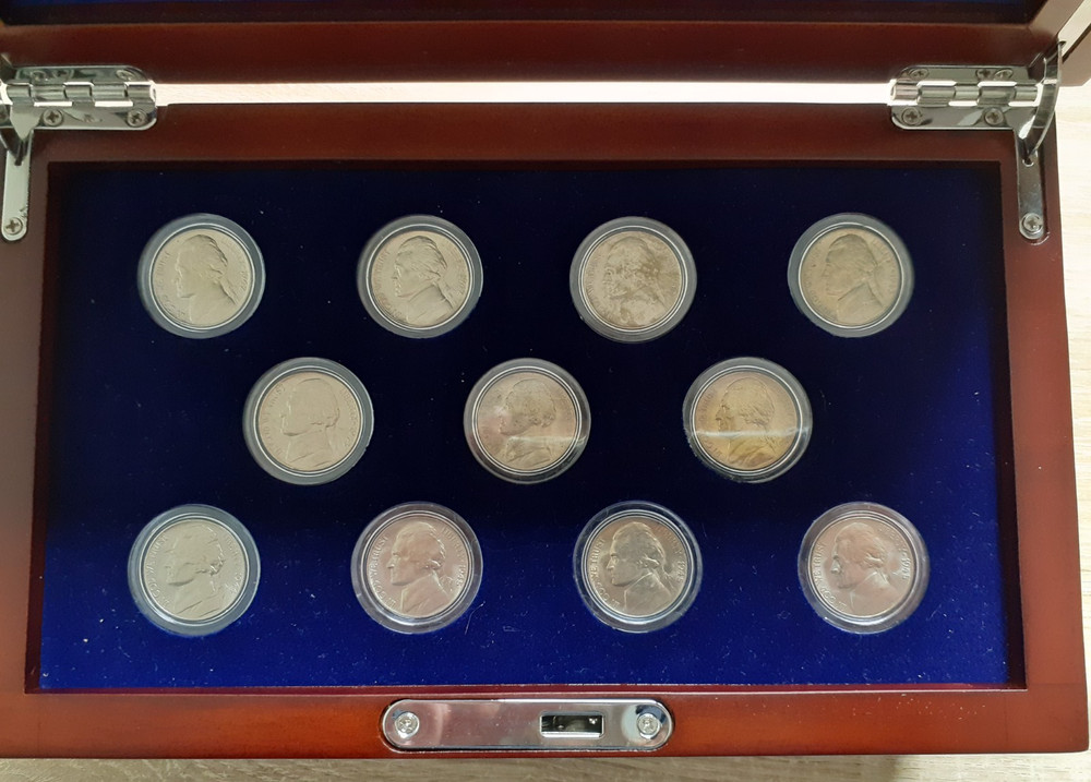Complete WWII Uncirculated Silver Nickel Collection.