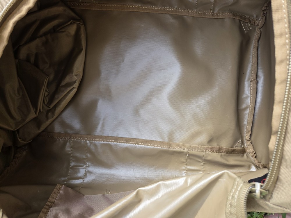 Flying Circle Tactical Square Duffel Backpack Goliad Brown External Pockets