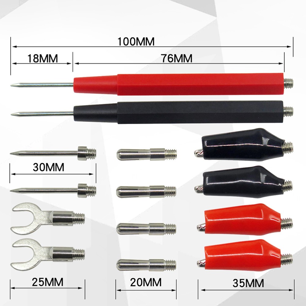 18Pcs/Set Multimeter Probe Silicone Test Lead Tool