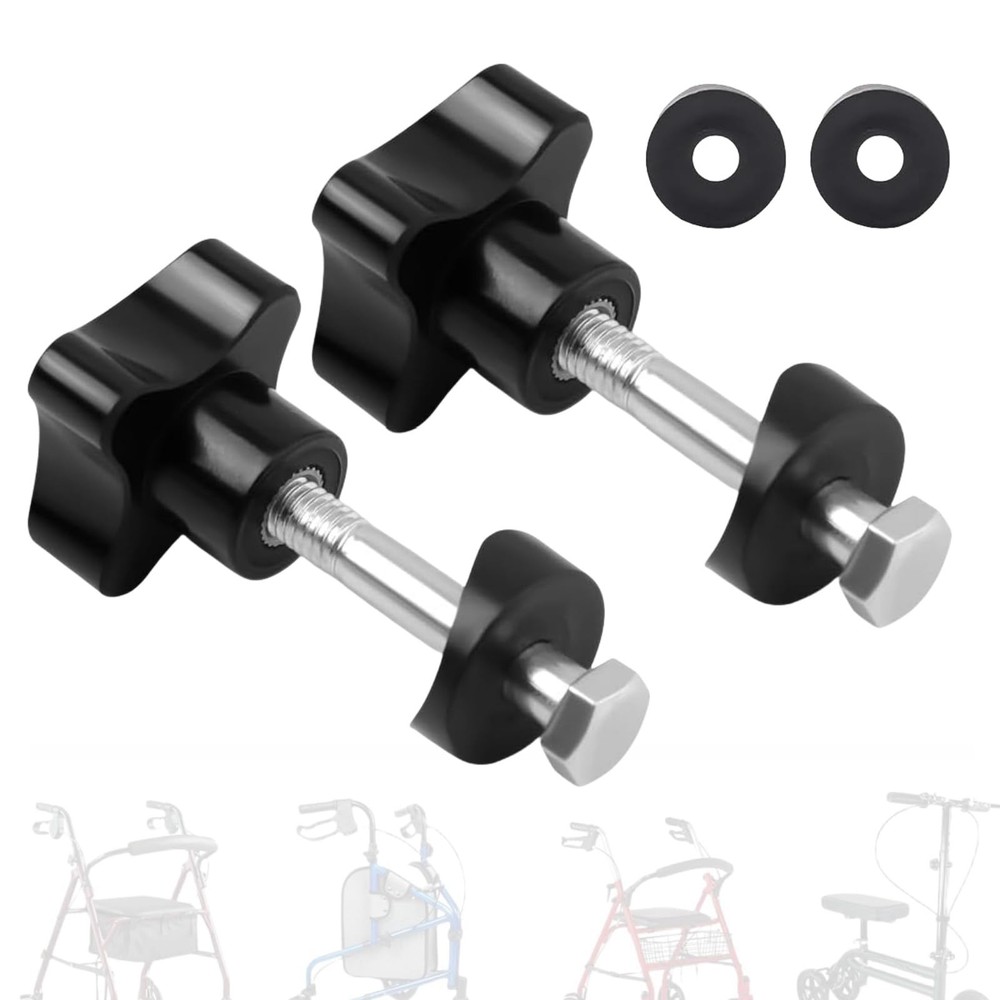 SZHSYJY Universal Black Replacement Knobs for Rollator Walker - 2 Sets