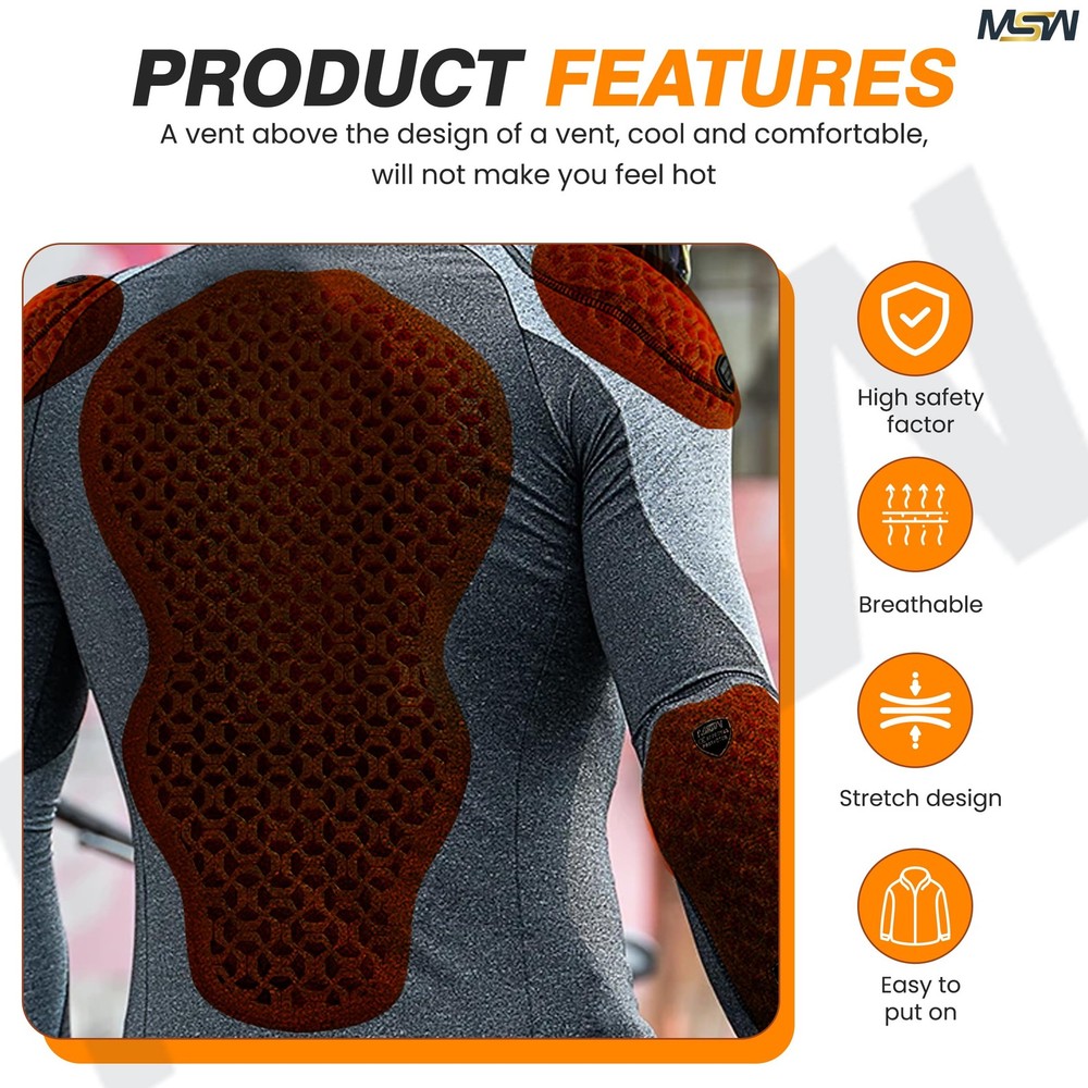 – CE 2 Approve Back Protective Pad, Level 2 Approved Back Protector, Back Arm...