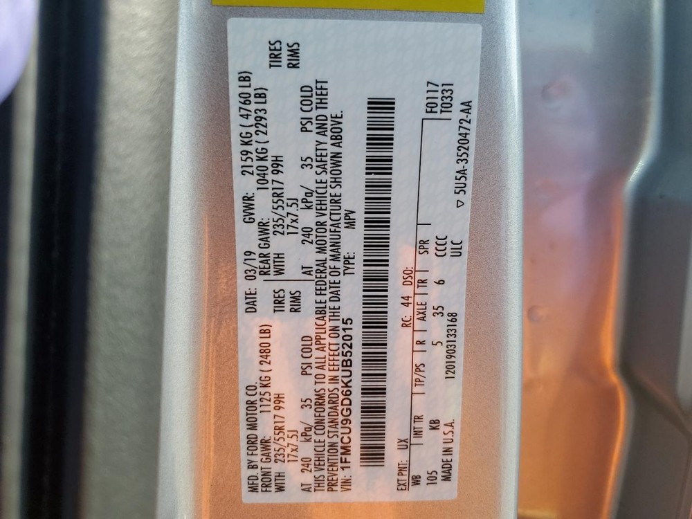 Used A/C Selector Switch fits: 2019 Ford Escape front automatic temperature cont