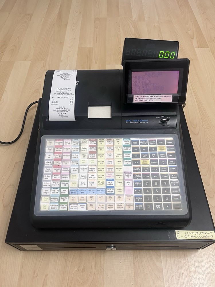 Sam4s SPS-340 Electronic Cash Register With Programming Key Tested And Works