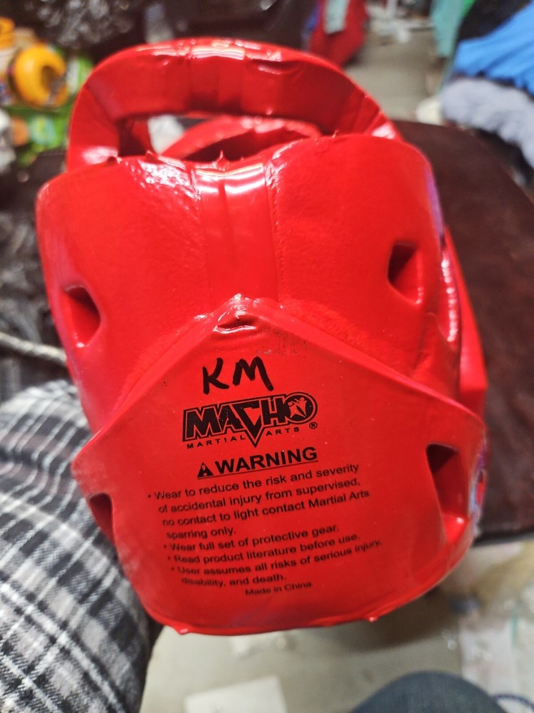 Warrior Macho Martial Arts Red Head Gear