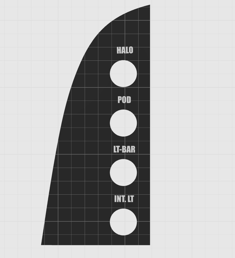 Customizable 4-Gang Switch Panel Complete Kit for Military HMMWV.