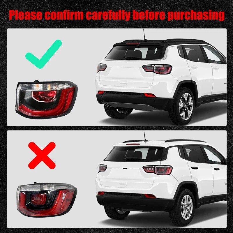 Right Passenger Outer Halogen Tail Light Brake Lamp For Jeep Compass 2017-2020