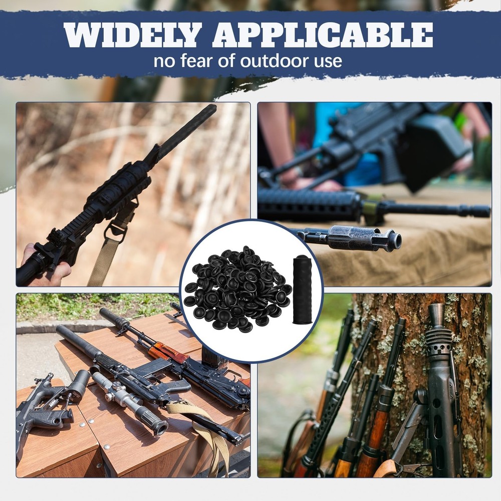 200 Pack Muzzleloader Rifle Accessories Muzzle Cover Black Dust Protector NEW