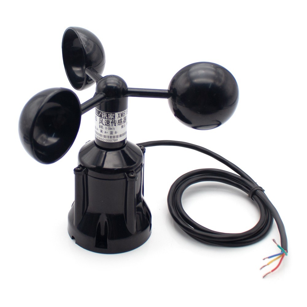 Polycarbonate Three-Cup Anemometer RS485 Wind Speed Sensor Transmitter 0-30M/S
