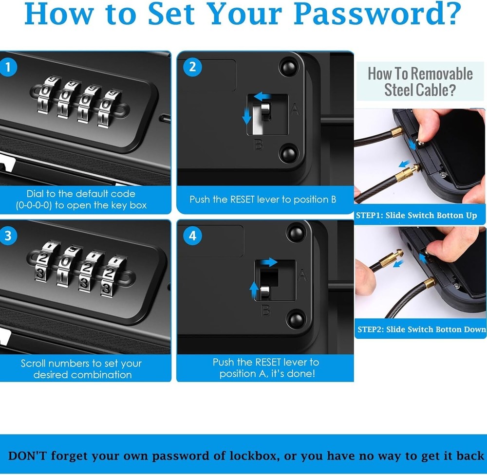 Portable Safe Box Combination Security Case Lockbox with Code Waterproof